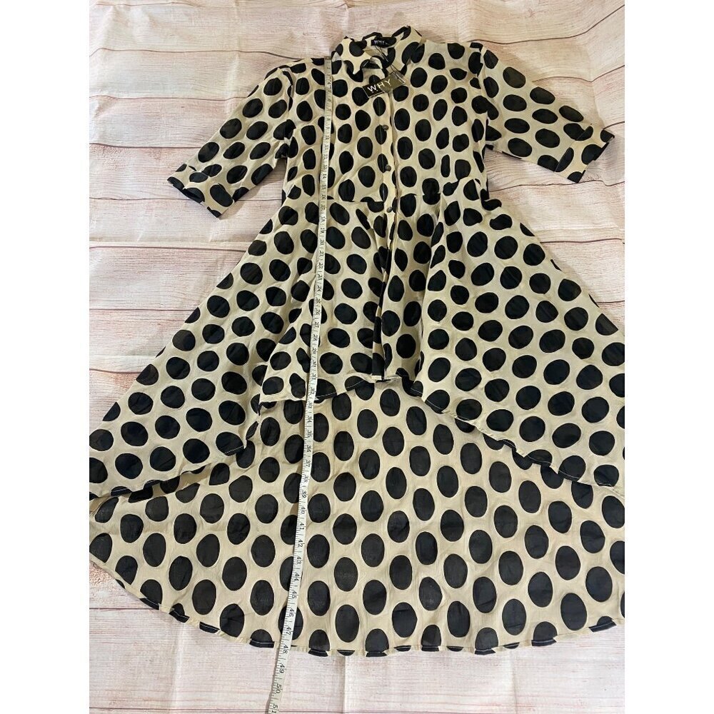 NWT Why Dress Apparel Button Front High Low Short Sleeve Dress - XL - Picture 6 of 13